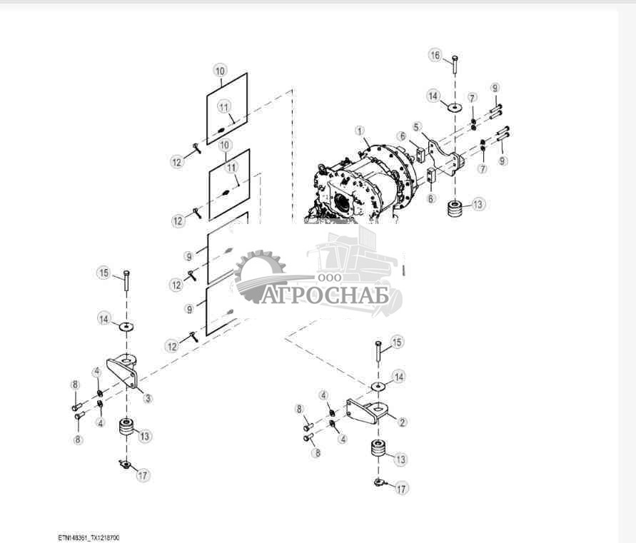 5-ступенчатая трансмиссия PowrShift™ без блокируемого гидротрансформатора 
